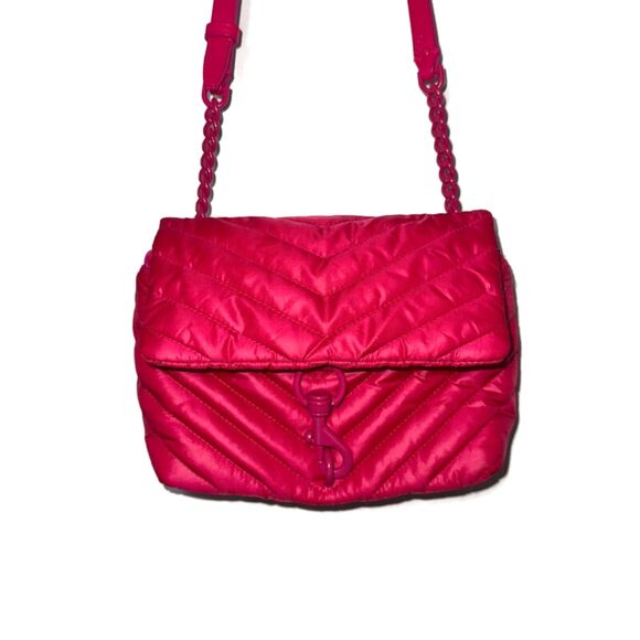 Rebecca Minkoff Quilted Nylon Crossbody Bag - Acid Pink - Picture 4 of 8